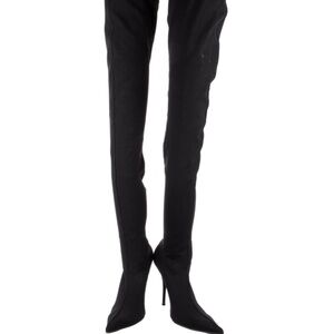 BALENCIAGA BB Thigh High Knife Sock Boots Heels Pumps Black IT 38 US 8 (RARE)